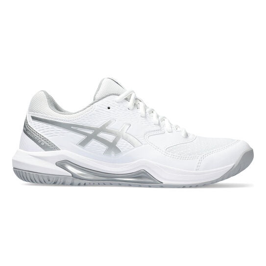 Asics Ladies Gel Dedicate 8 Tennis Shoe - White/Pure Silver