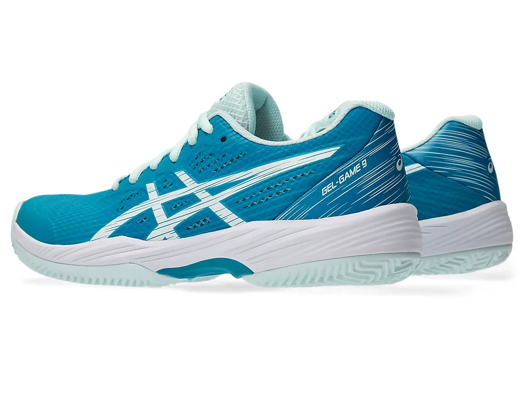 Asics Gel-Game 9 Clay / OC Womens Tennis Shoes - Teal Blue/White