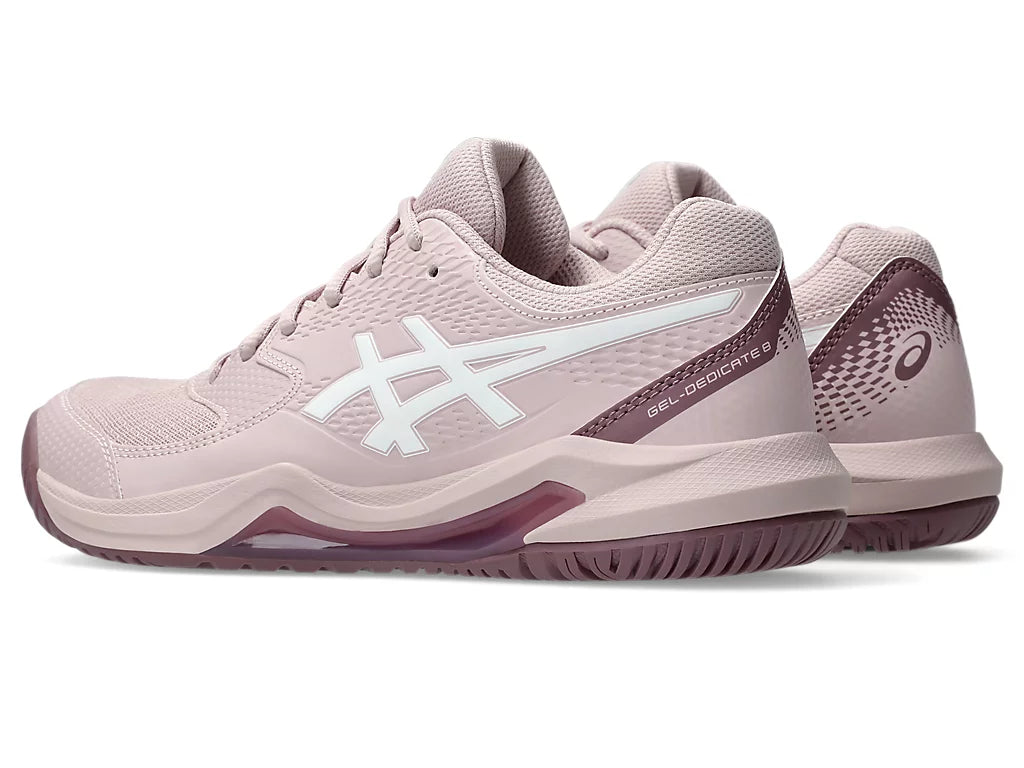 Asics Ladies Gel Dedicate 8 Tennis Shoes - Watershed Rose/White