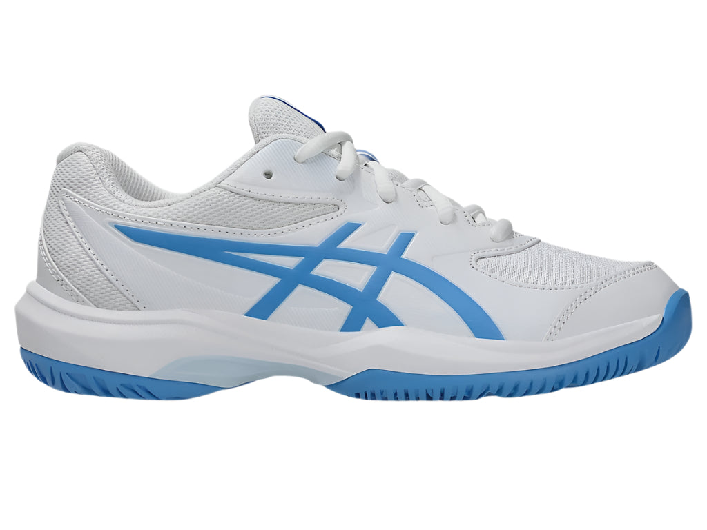 Asics Gel Game 9 GS Junior Tennis Shoes - White/Blue Coast