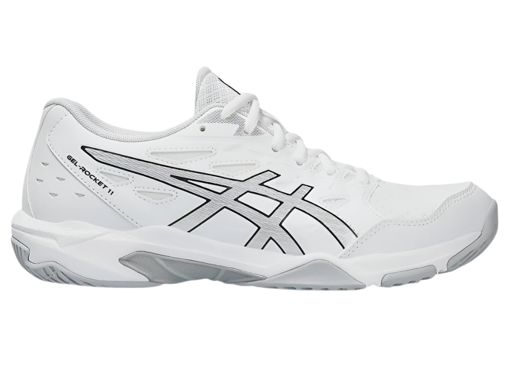 Asics Gel Rocket 11 Ladies Indoor Court Shoe - White/Pure Silver