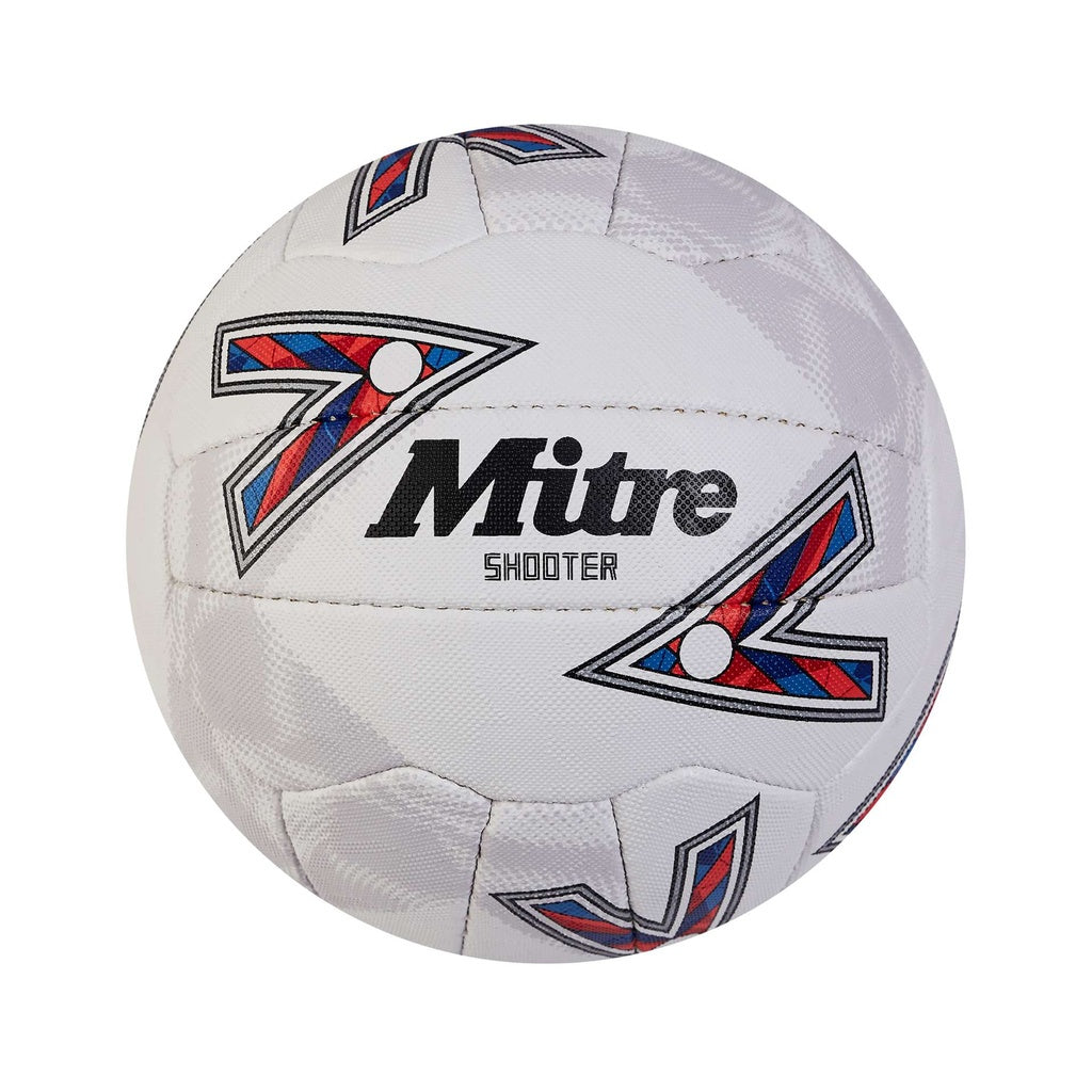 Mitre Shooter Netball - White/Blue/Red