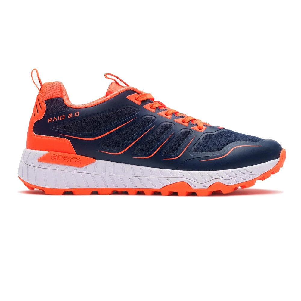 Grays Raid 2.0 Hockey Shoes - Navy/Orange