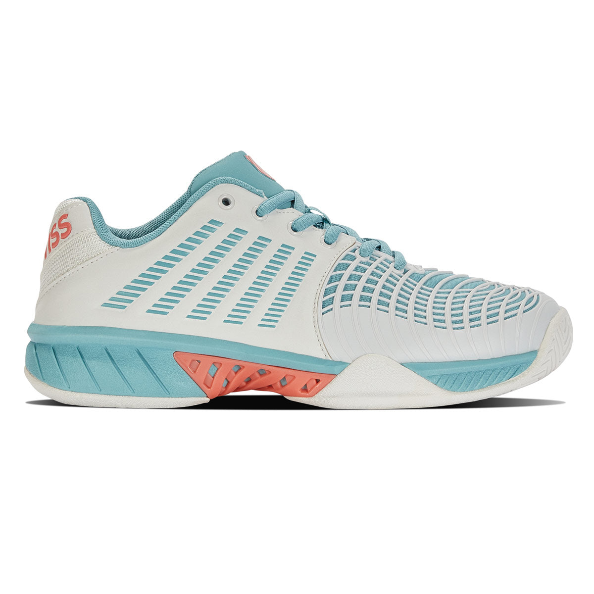 K-Swiss Express Light 3 Ladies Tennis Shoe - White / Nile Blue