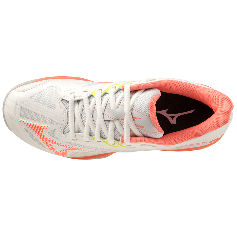 Mizuno Wave Exceed Light 2 AC Ladies Tennis Shoe - White/Peach