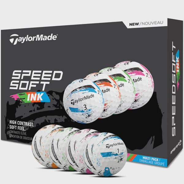 TaylorMade SpeedSoft Ink Golf Ball - Multi (12 pack)