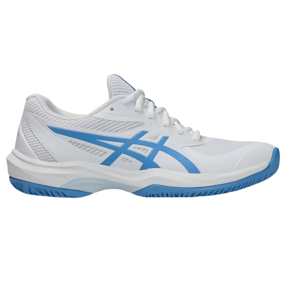 Asics Game FF Ladies Tennis Shoe - White/Blue Coast