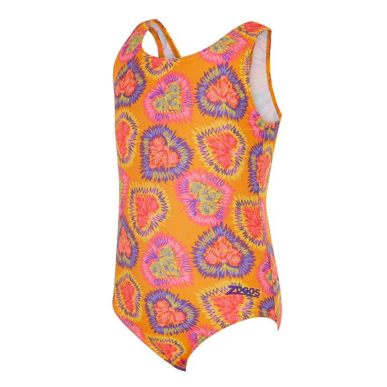 Zoggs Scoopback Girls Swimming Costume - Heartthrob