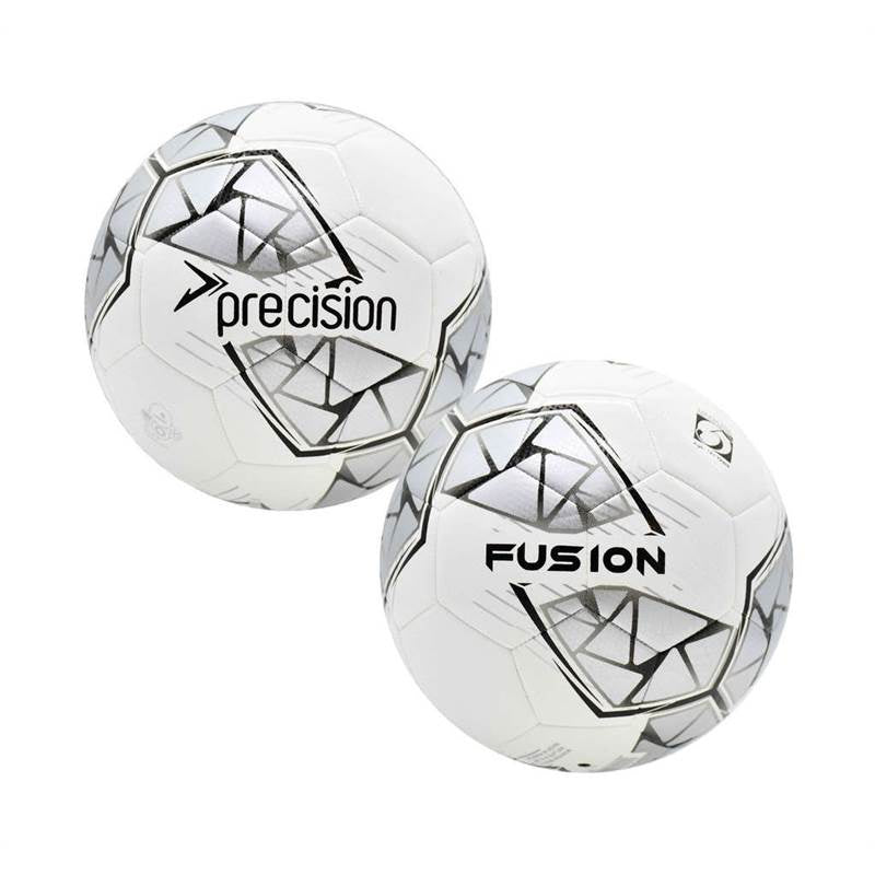 Precision Fusion FIFA Basic Training Ball (White/Silver/Black/White)