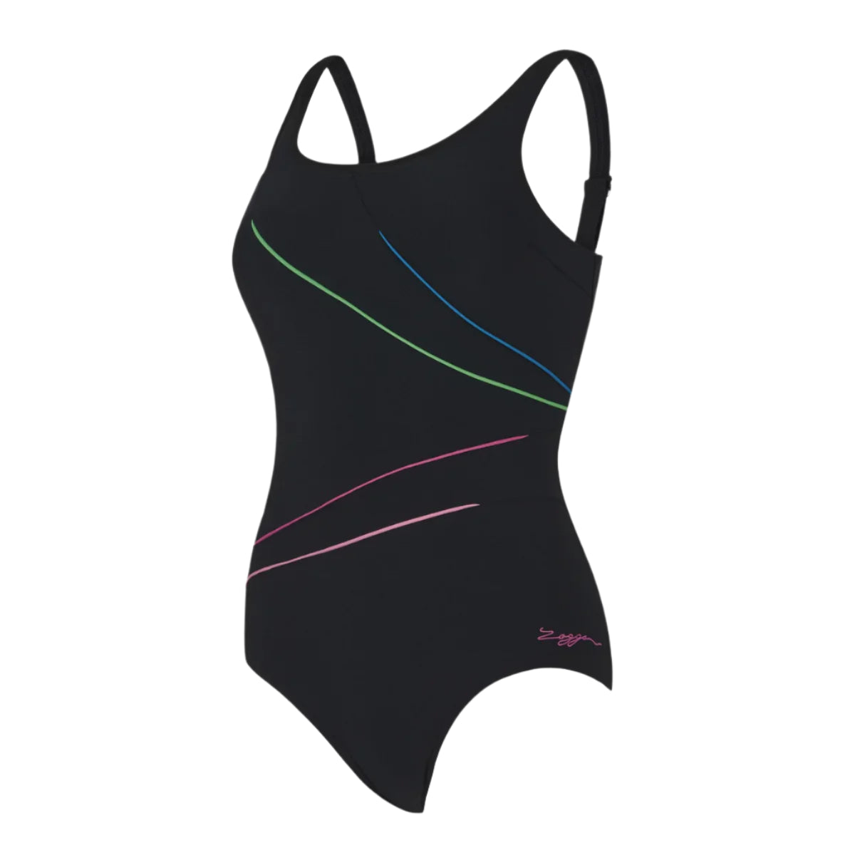 Zoggs Adjustable Macmasters Scoopback Ladies Swimming Costume - Prism Geo