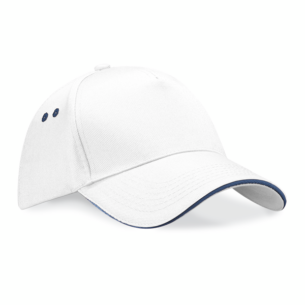 Beechfield Baseball Cap - White/French Navy