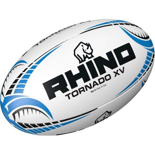 Rhino Tornado XV Rugby Ball - White-Bruntsfield Sports Online