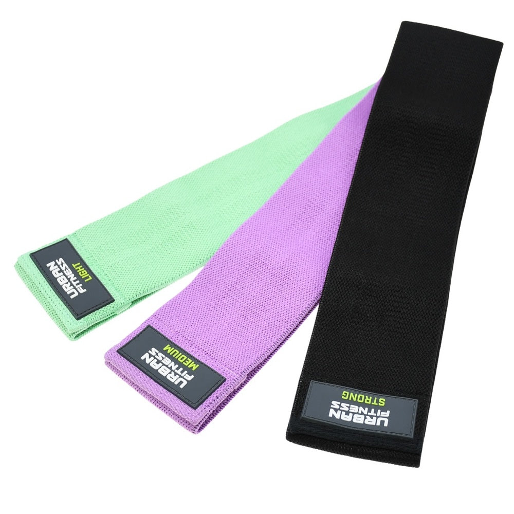 Urban Fitness Fabric Resistance Band Loop (Set of 3) 15 Inch