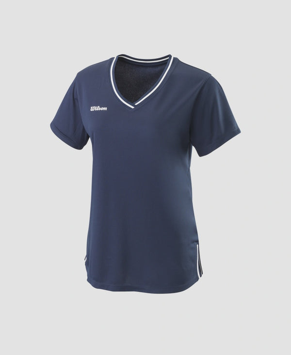 Wilson Team II Ladies V-Neck Shirt - Navy Blue