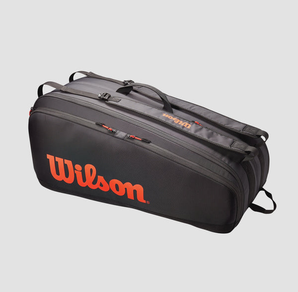 Wilson Tour 12R Tennis Bag - Black/Red-Bruntsfield Sports Online